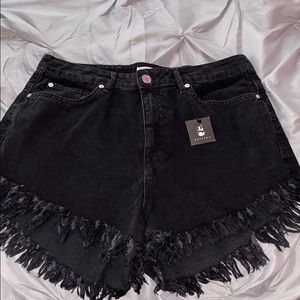 Black High Waisted Jean Shorts